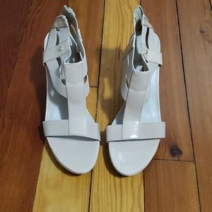 Dana Buchman nude wedge sandals